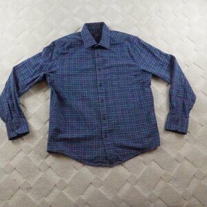 UNTUCKit Flannel Button Up Shirt Mens Medium Plaid Blue